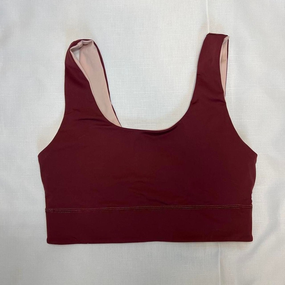Fabletics Reversible Burgundy + Blush Sports‎ Bra XS/S